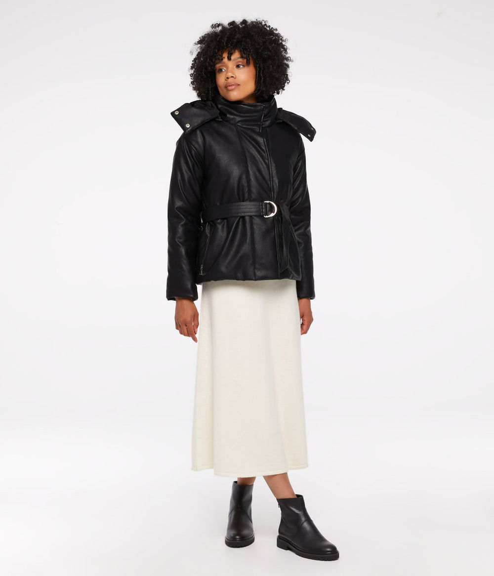 LISBON Vegan Leather Puffer Jacket Matt & Nat Women|Sale