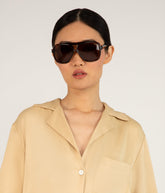 AVIATOR Brown Aviator Sunglasses Matt & Nat Women|Sale