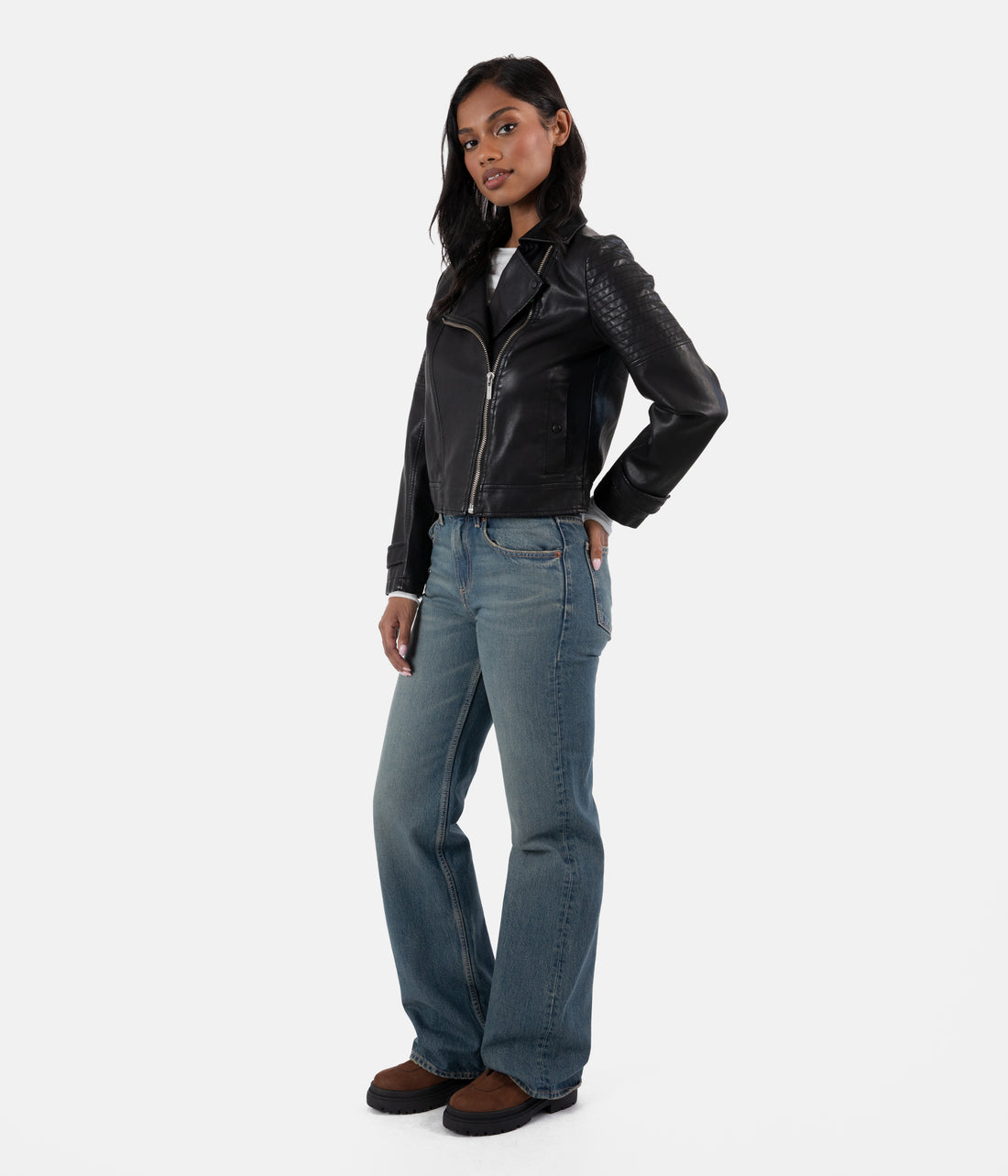 SAVINA Women’s Vegan Moto Jacket Matt & Nat Women