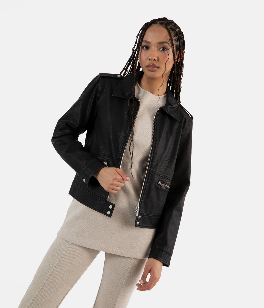VAUGHN Vegan Leather Jacket Matt & Nat Women|Sale