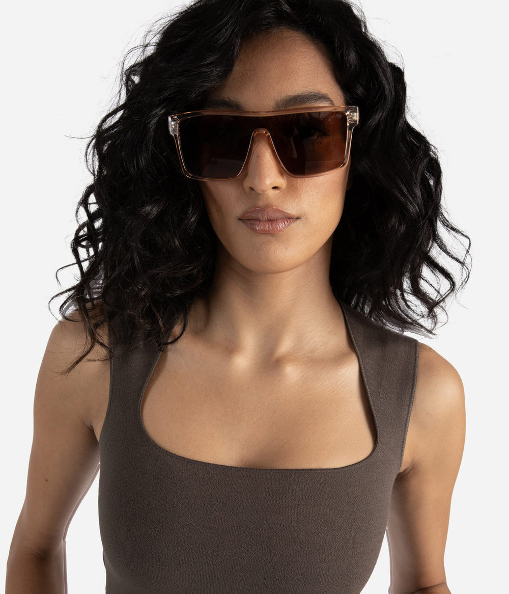 MAEVE-2 Recycled Beige Retro Squared Sunglasses Matt & Nat Women