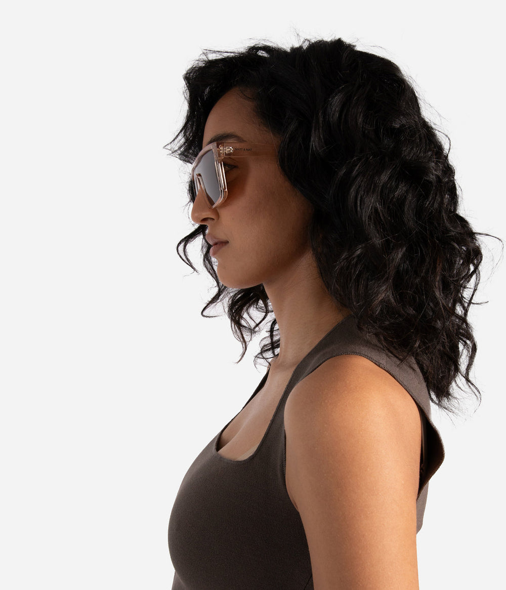 MAEVE-2 Recycled Beige Retro Squared Sunglasses Matt & Nat Women